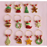 12 Pack Christmas Creatures Wine Glass Charm Set