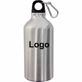 13 Oz. aluminum sports bottle with carabiner