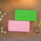 2400 mAh Travel Power Bank with keychain