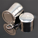 5 Oz. Stainless Steel Folding Travel Water Cup Keychain