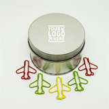 Airplane Paper Clips In Tin Box