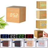 Cube Wooden Alarm Clock