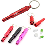 Detachable Pill Box Keychain With Whistle