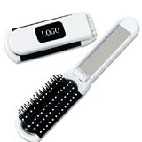 Folding Hairbrush W/Mirror
