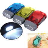 Hand crank power flashlight