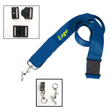 Lanyard with Metal Bulldog Clip and Snap Buckle Release