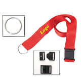 Lanyard with Metal Split Ring and Snap Buckle Release