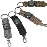 Paracord split ring keychain with compass