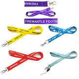 Polyester lanyard with metal clip