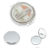 Round Metal Full Color Cosmetic Pocket Mirror