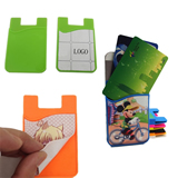 Silicone Cell Phone Wallet w/Screen Cleaner