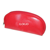 ZiPPERED RED PU PEN BAG